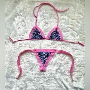 Zebra/Pink Lingerie Set